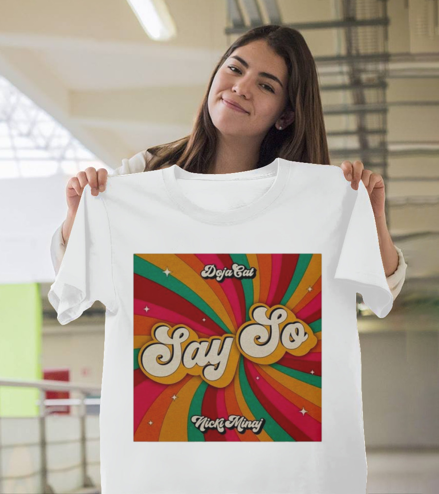 Doja Cat Say So Nicki Minaj Colorful Groovy Waves T-Shirt