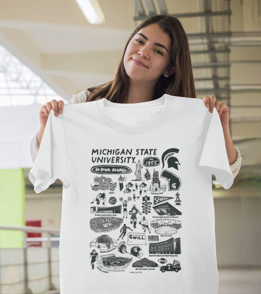 Michigan State University Go Green Go White 1855 Spartans Impressions T-Shirt