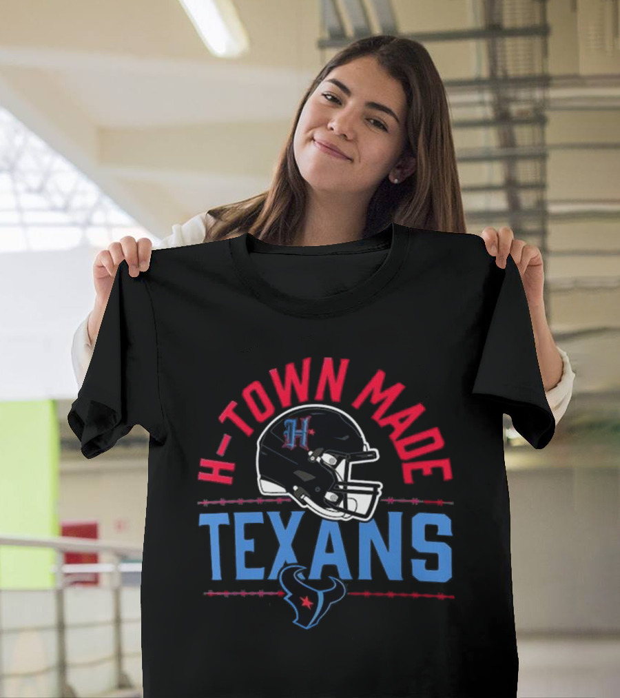H-Town Made Texans Football Helmet T-Shirt