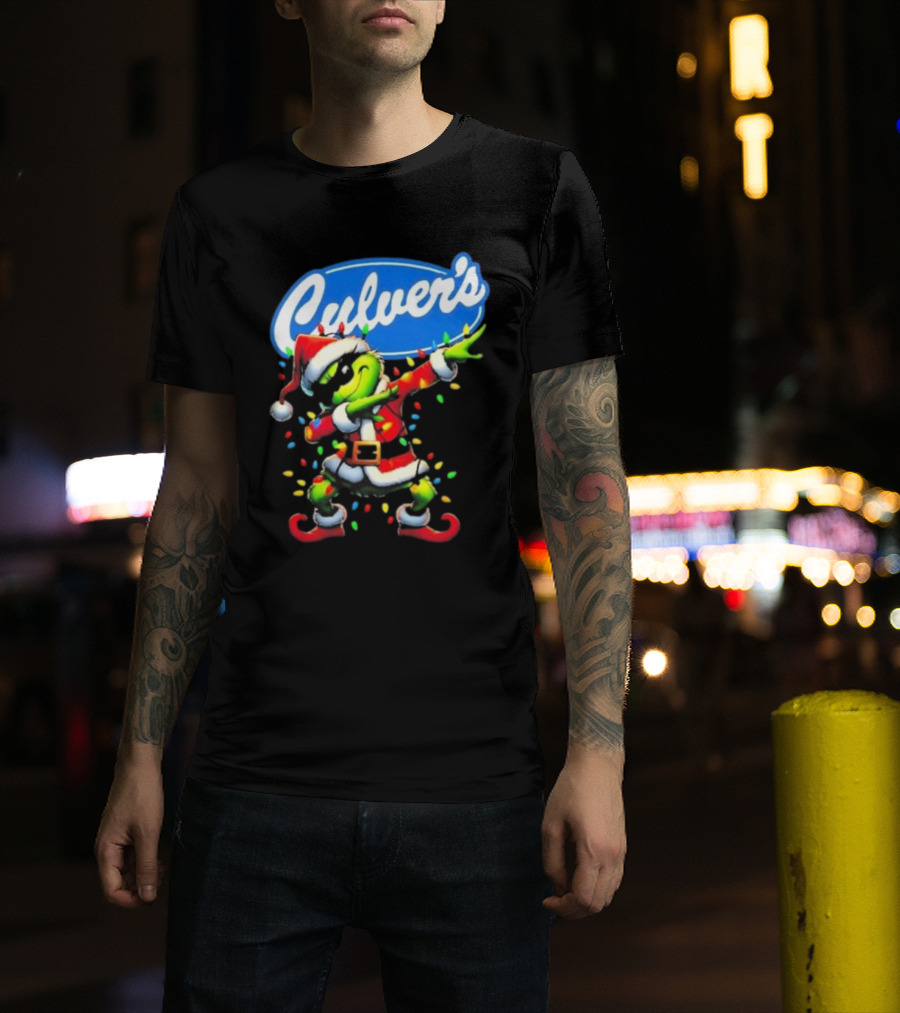 Culver's Santa Grinch Dabbing Christmas T-Shirt
