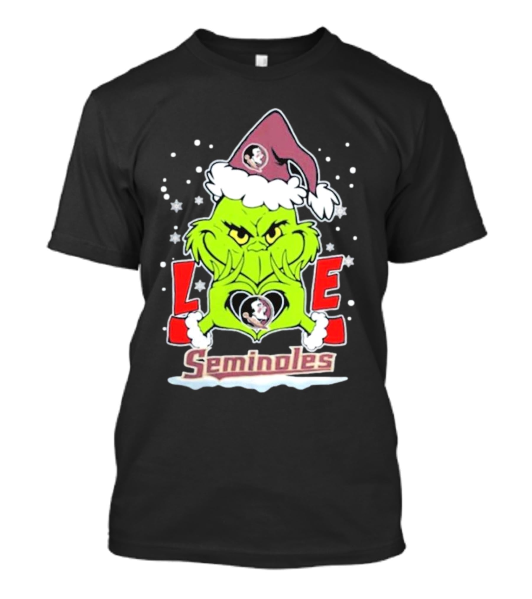 Grinch Love Florida State Seminoles Christmas Football T-Shirt