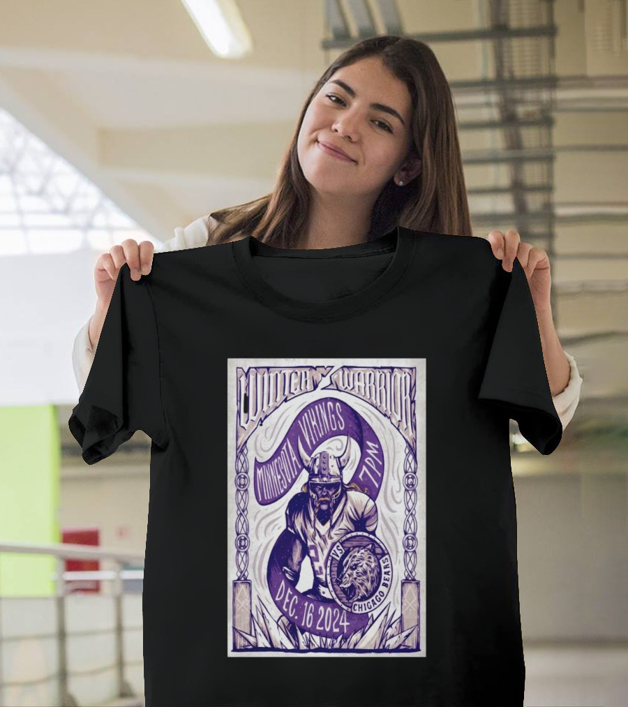 Clutch Warrior Minnesota Vikings vs. Chicago Bears Dec 16, 2024 7PM T-Shirt