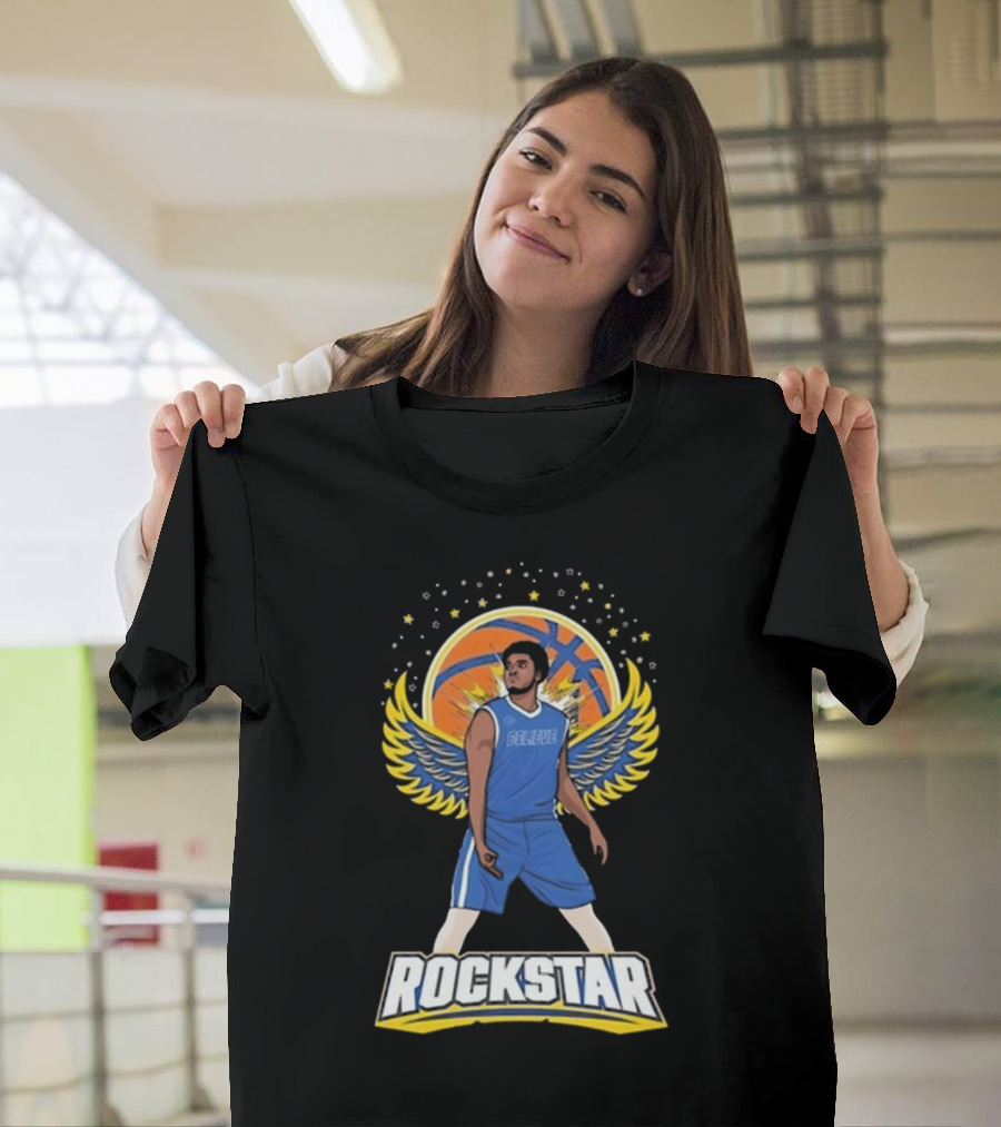 Believe Rockstar Basketball Wings And Stars T-Shirt