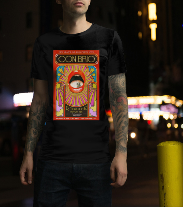 New Year's Eve 2024 Con Brio Party At Rickshaw Stop San Francisco With DJ Toph One T-Shirt
