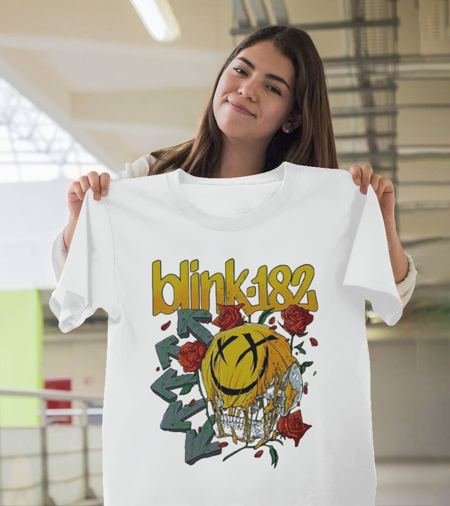 blink-182 Skull with Roses and Arrows T-Shirt