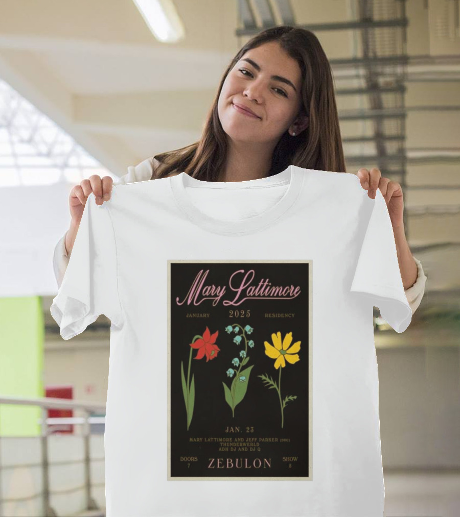 Mary Lattimore January 2025 Residency Zebulon with Jeff Parker and Thunderwerld T-Shirt