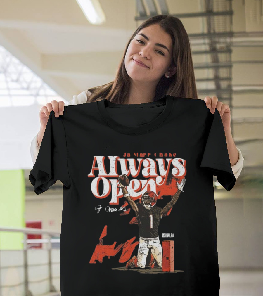 Ja’Marr Chase Always Open Cincinnati NFLPA Signature T-Shirt