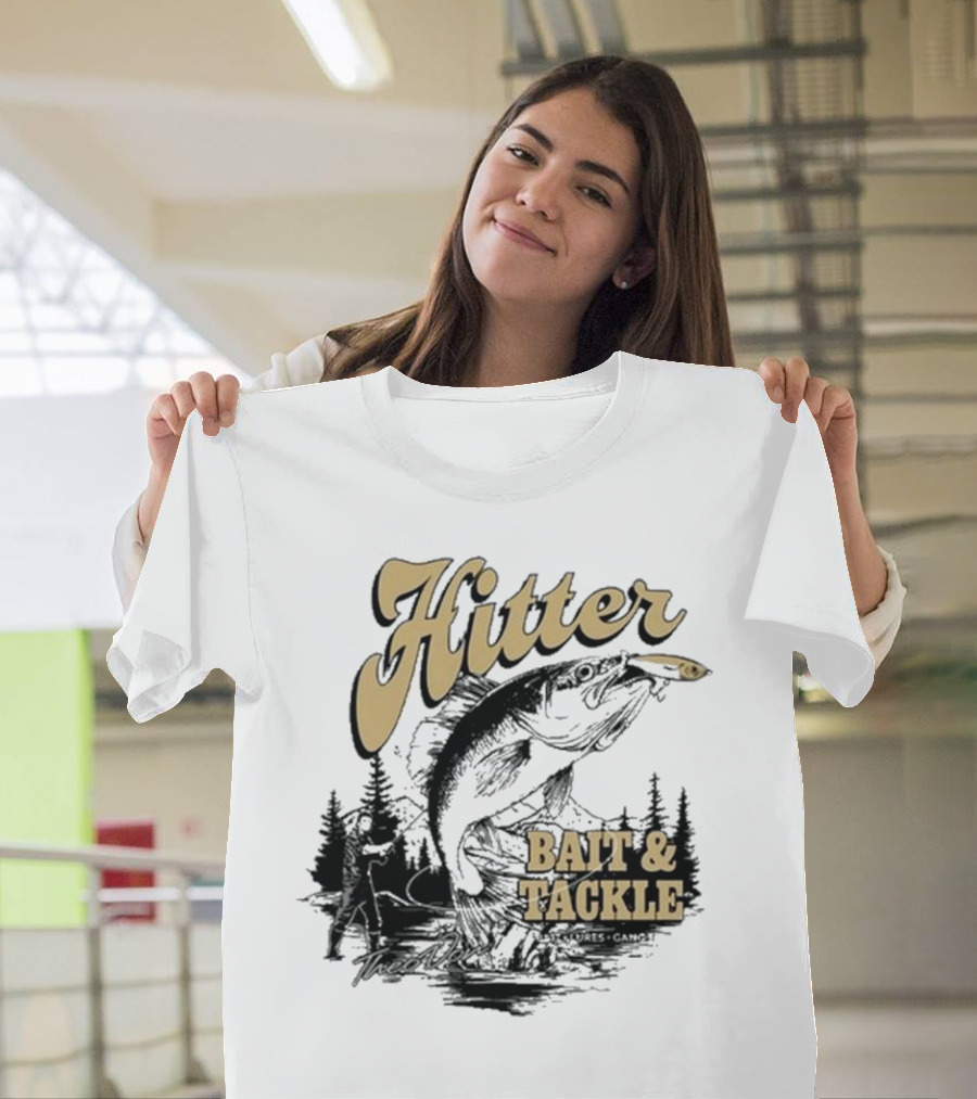 Hitter Bait and Tackle Lures Camps 2024 Fishing Adventure T-Shirt