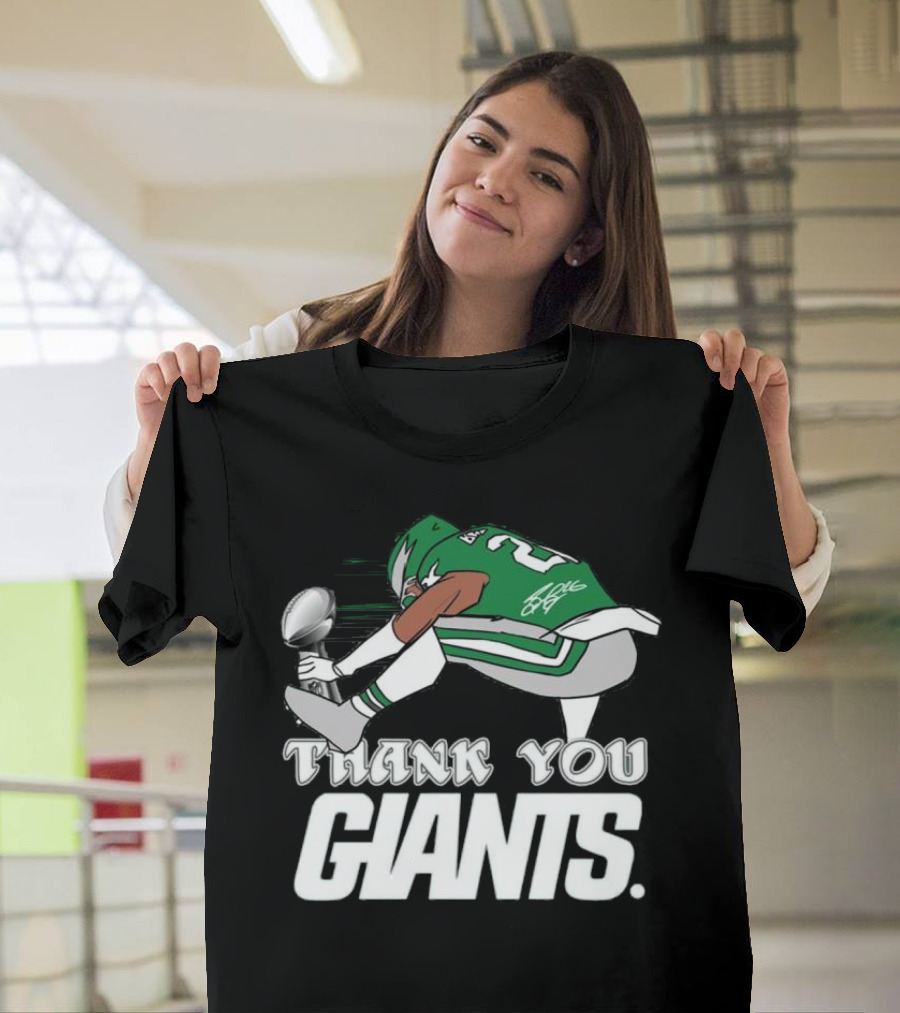 Saquon Barkley Thank You Giants Football Pose T-Shirt