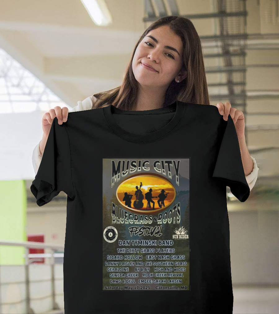Music City Bluegrass and Roots Festival Dan Tyminski Band The Dirty Grass Players May 17 2025 Catonsville MD T-Shirt