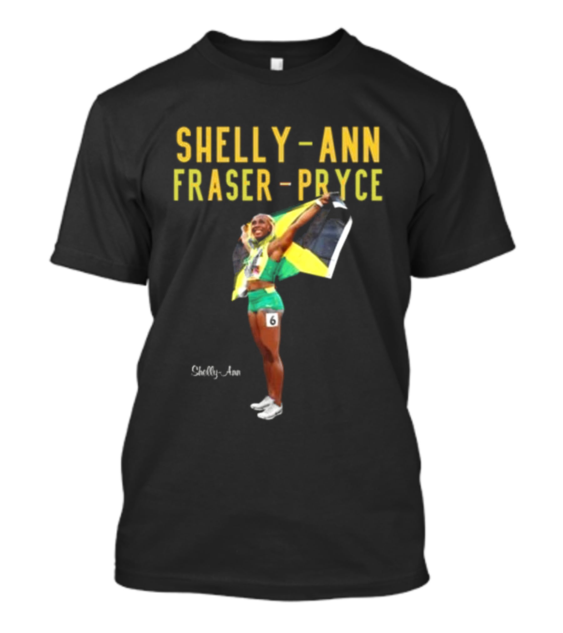 Shelly-Ann Fraser-Pryce Jamaican Flag Victory Pose T-Shirt