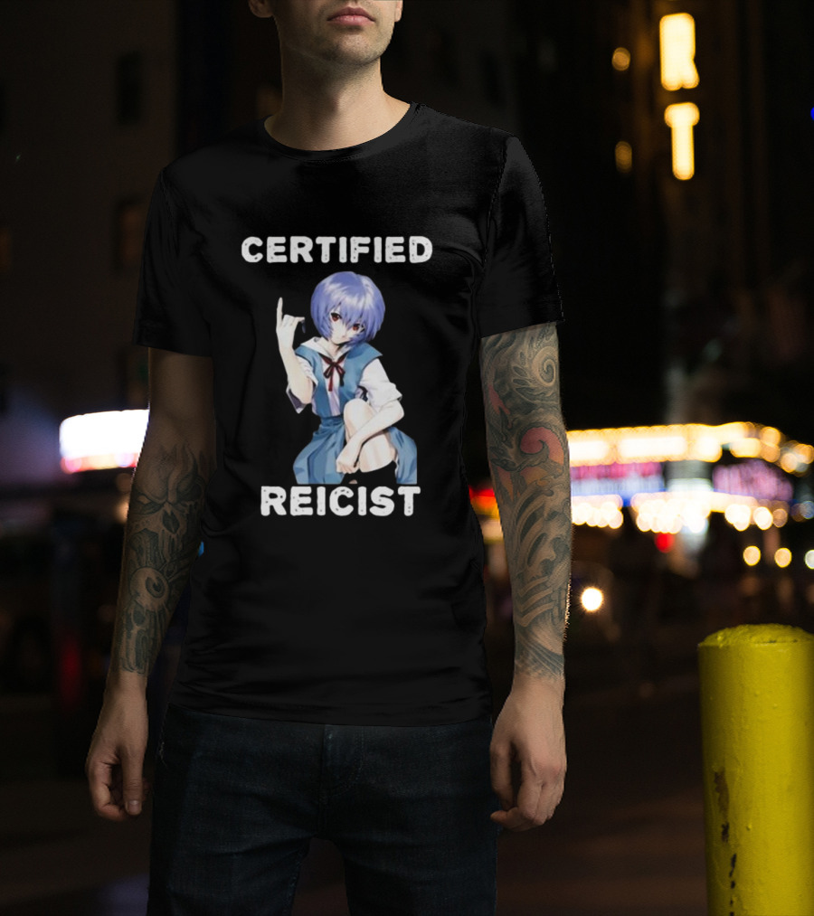 Certified Reicist Rei Ayanami Eva Blue Hair School Uniform T-Shirt