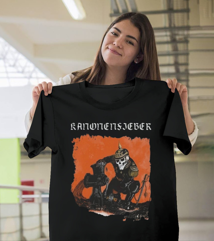 Kanonenfieber Urkatastrophe 2024 Skeletal Soldier with Cannon and Spiked Helmet T-Shirt