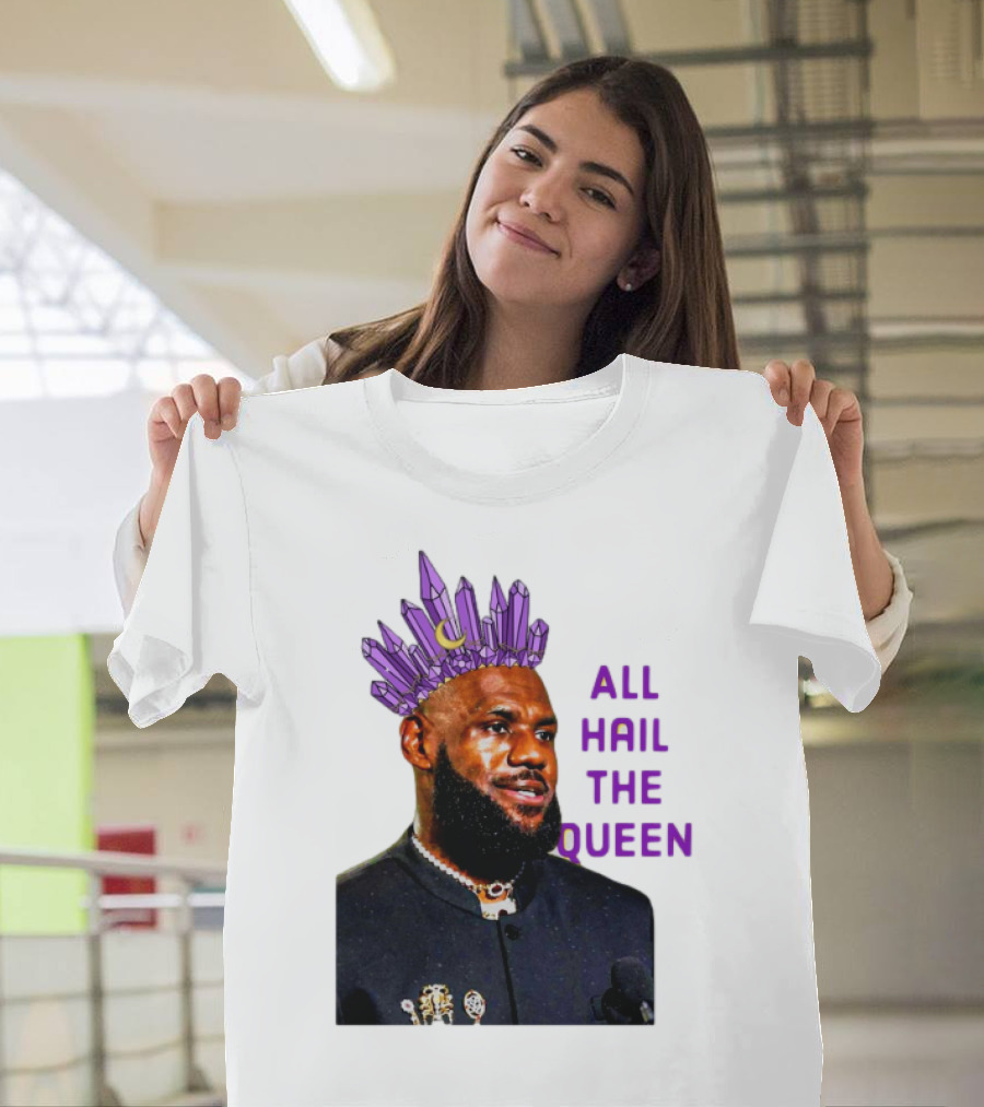 LeBron James All Hail The Queen Purple Crystal Crown T-Shirt