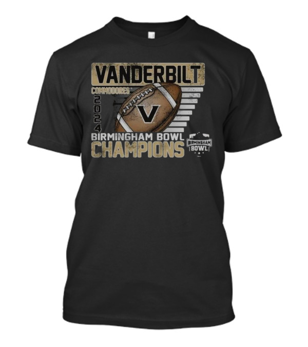 Vanderbilt Commodores 2024 Birmingham Bowl Champions Football Victory T-Shirt
