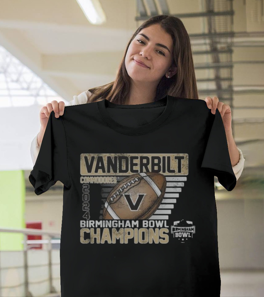 Vanderbilt Commodores 2024 Birmingham Bowl Champions Football Victory T-Shirt