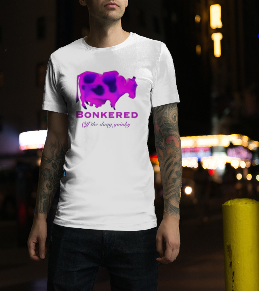 BONKERED Off The Dang Yoinky Purple Cow T-Shirt
