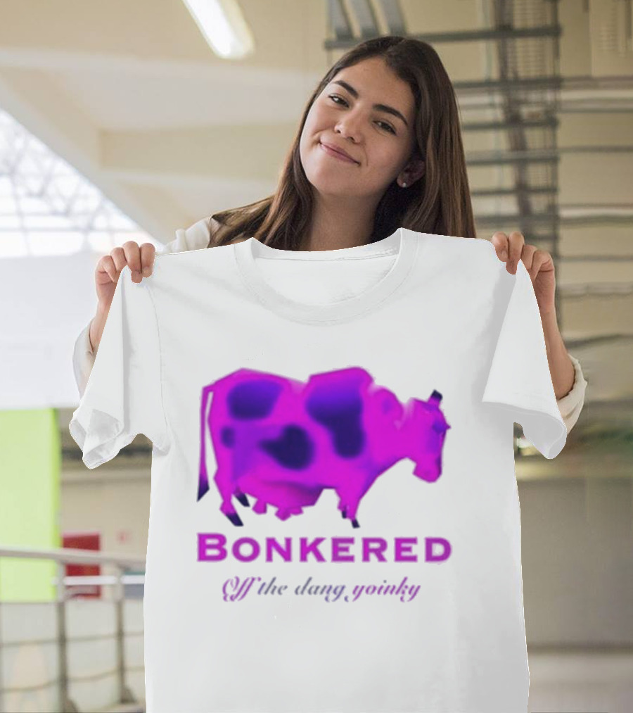 BONKERED Off The Dang Yoinky Purple Cow T-Shirt