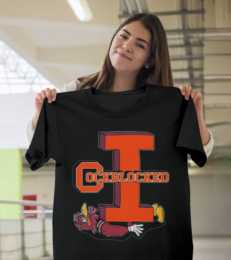 Cockblocked I Gamecock Under Illinois Block T-Shirt
