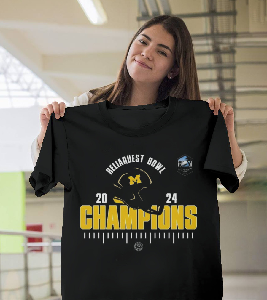Michigan Wolverines 2024 Reliaquest Bowl Champions Football Season Classic T-Shirt
