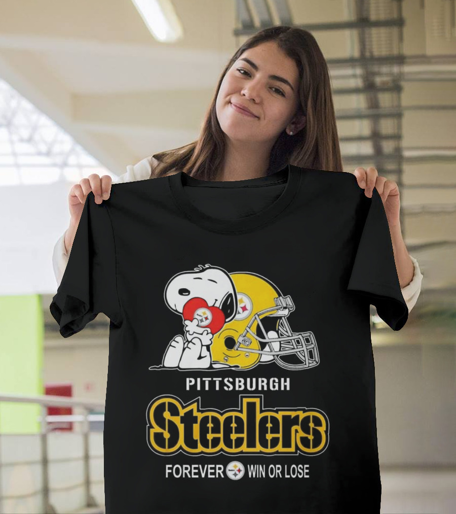 Snoopy Pittsburgh Steelers Forever Win Or Lose T-Shirt