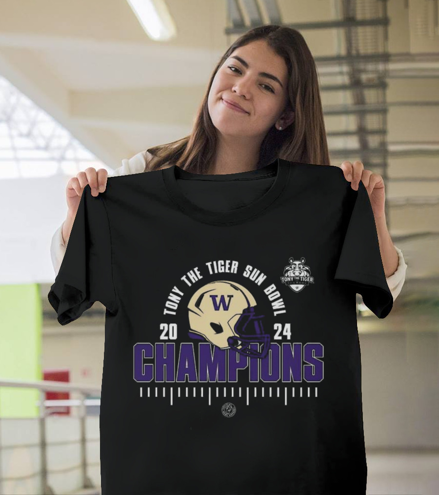 Washington Huskies 2024 Tony The Tiger Sun Bowl Champions Classic T-Shirt