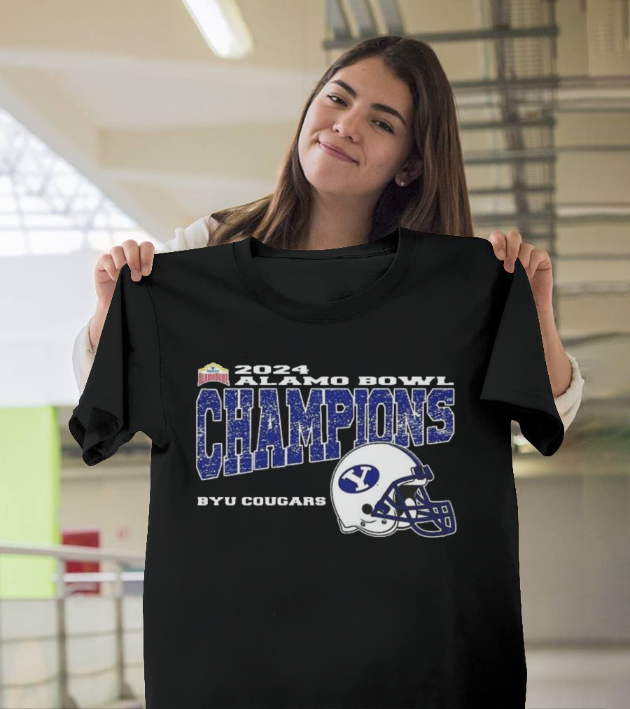 BYU Cougars 2024 Alamo Bowl Champions College Football Helmet T-Shirt