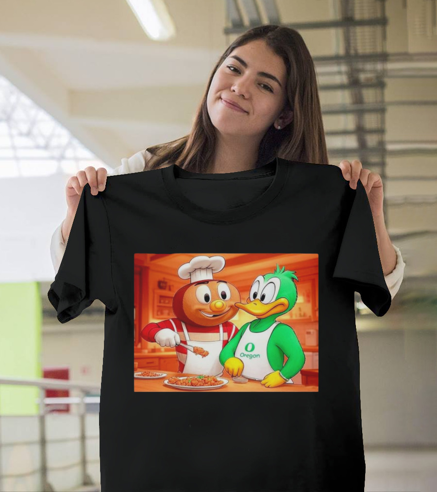Ohio State Brutus Cooking with Oregon Ducks Chef Duck T-Shirt