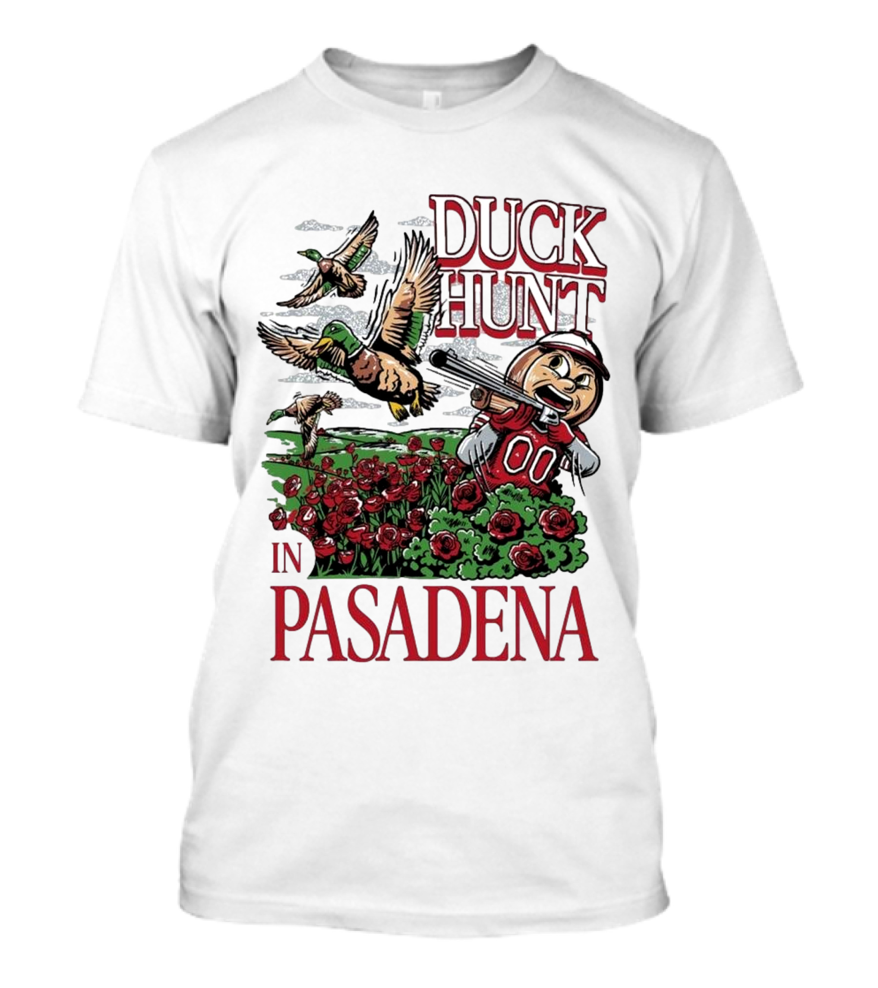 Ohio State Buckeyes Duck Hunt In Pasadena Rose Mascot T-Shirt