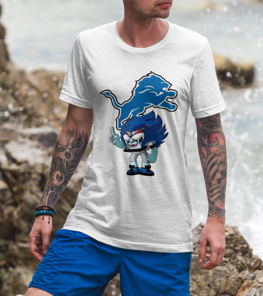Rush Zone Detroit Lions NFL Cartoon Character Roary 2025 T-Shirt