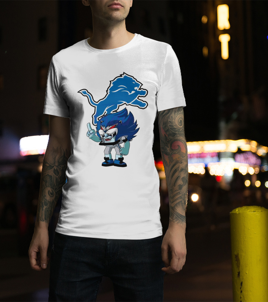 Rush Zone Detroit Lions NFL Cartoon Character Roary 2025 T-Shirt