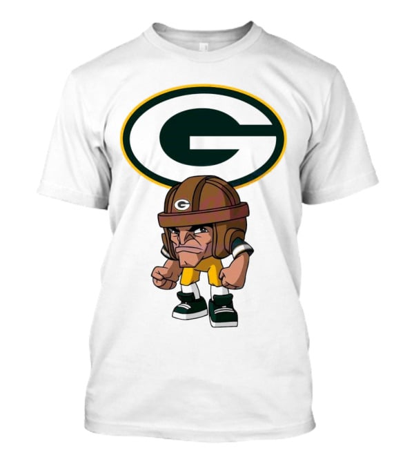 Rush Zone Green Bay Packers NFL Cartoon Character 2025 Bold Mascot T-Shirt