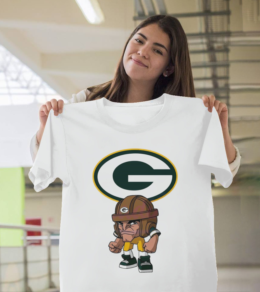 Rush Zone Green Bay Packers NFL Cartoon Character 2025 Bold Mascot T-Shirt