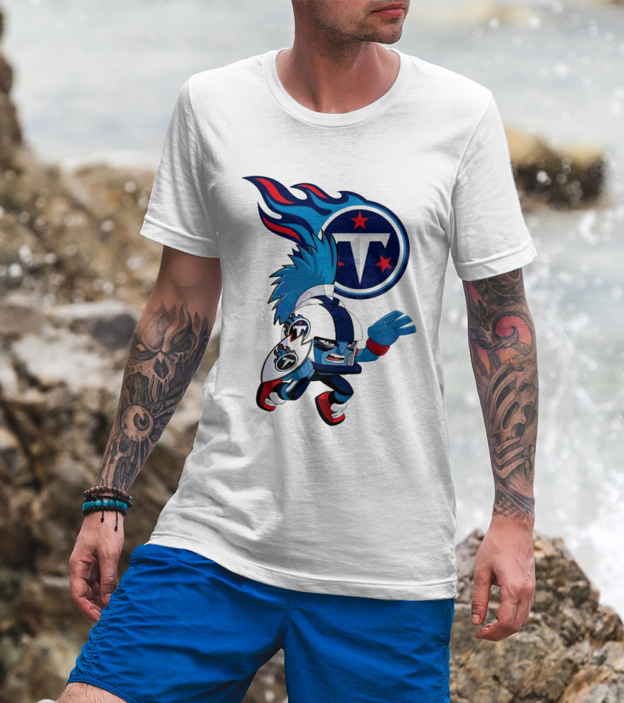 Tennessee Titans Rush Zone NFL Cartoon Character 2025 T-Shirt