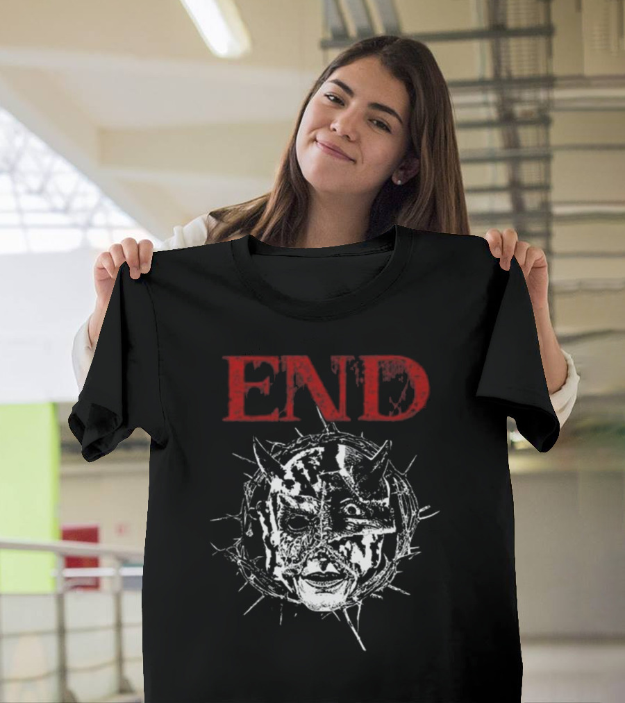 Closed Casket Activities End Distorted Face Thorned Devil Mask T-Shirt