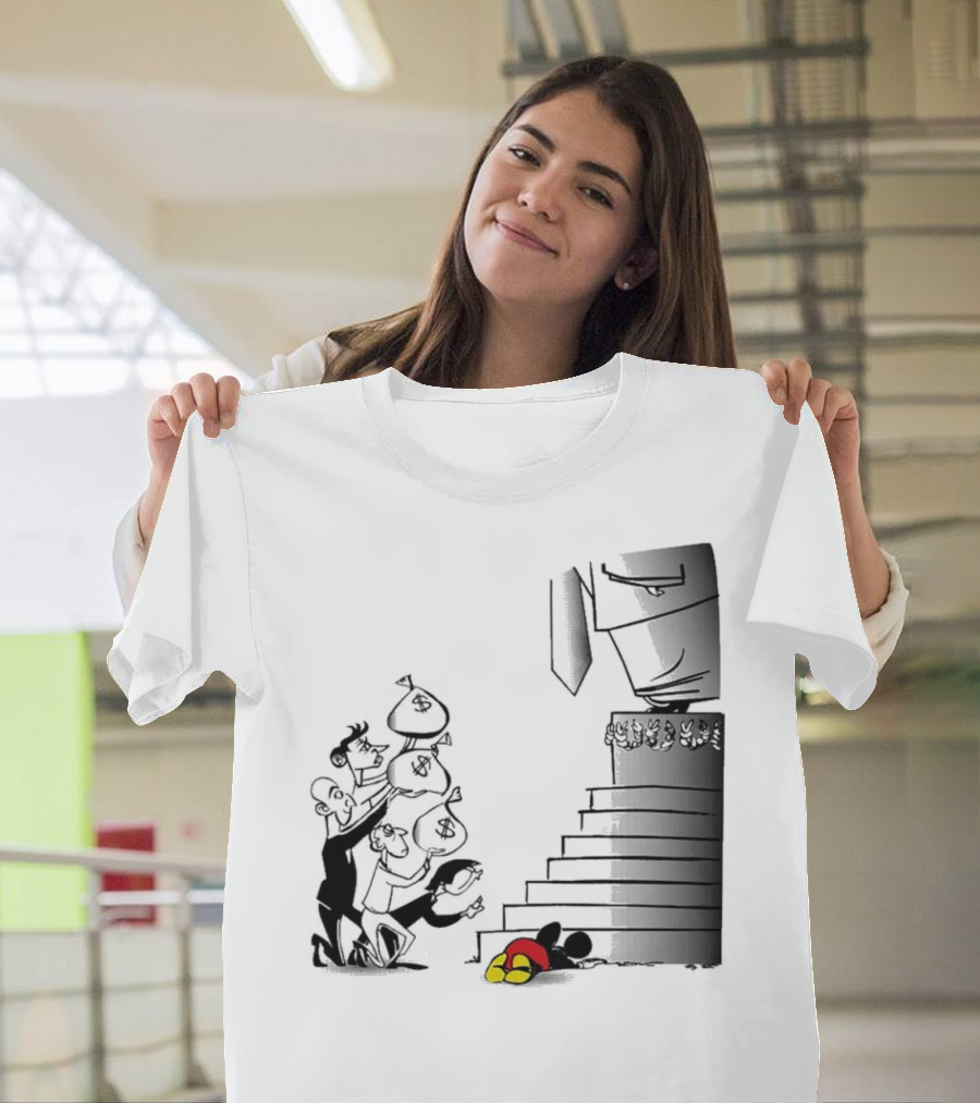 Newspaper Cartoon Economic Commentary Symbolic Imagery Money Hierarchy T-Shirt