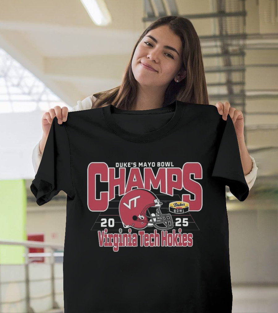 Duke’s Mayo Bowl Champs 2025 Virginia Tech Hokies T-Shirt