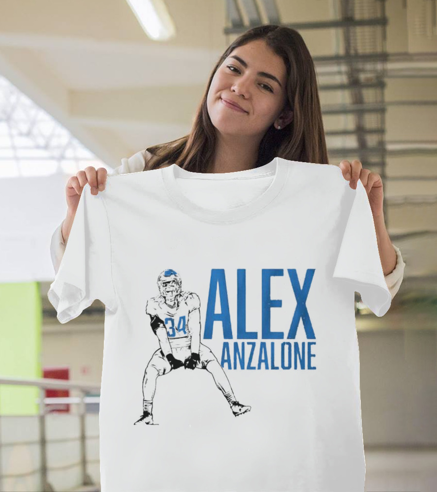 Alex Anzalone 34 Football Grit Pose T-Shirt