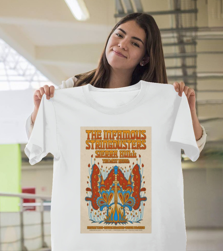 The Infamous Stringdusters Sierra Hull The Last Revel January 11 2025 Mission Ballroom Denver CO Psychedelic Mandolin T-Shirt