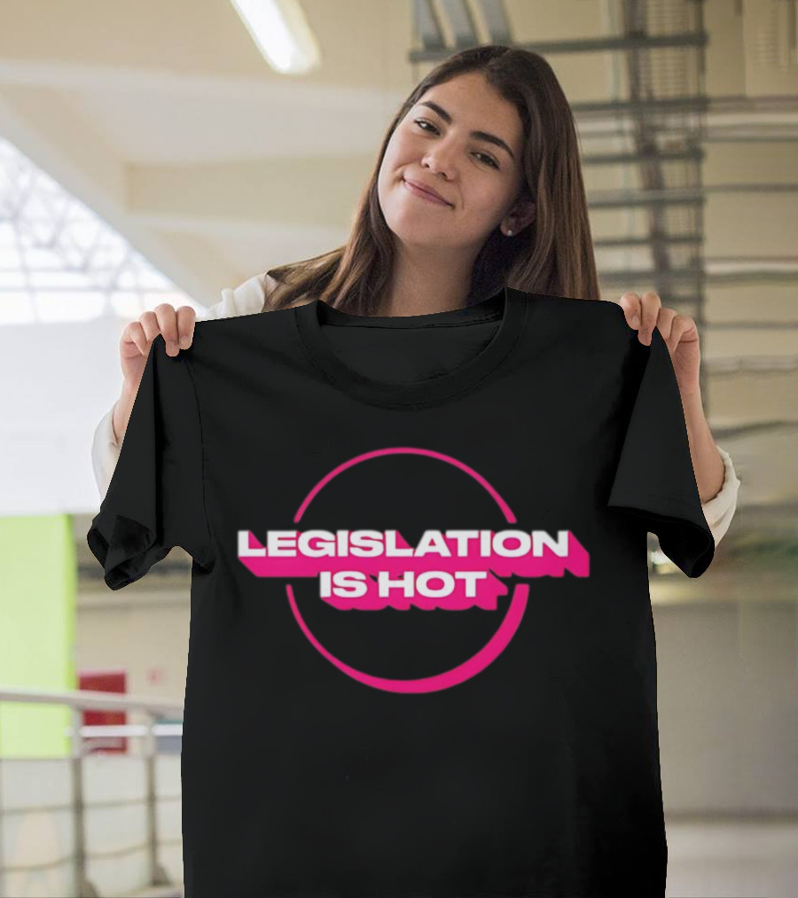 Legislation Is Hot Pink Neon Circle T-Shirt
