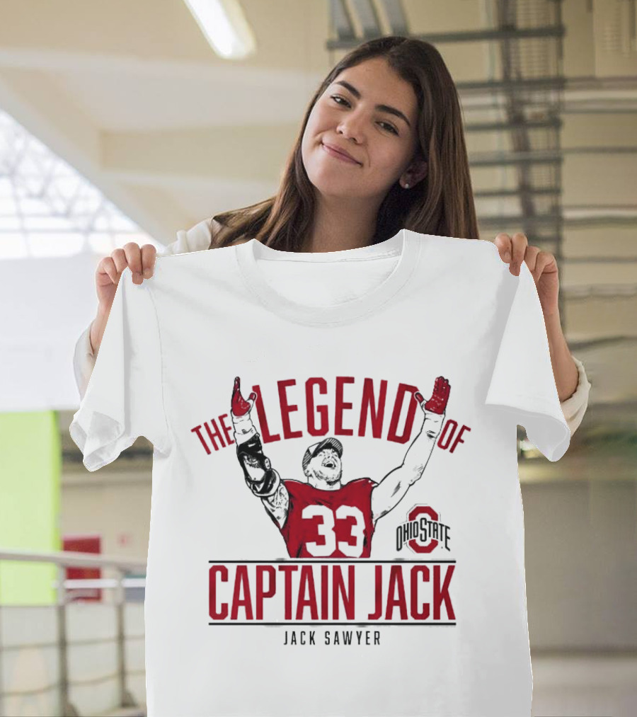 Ohio State Football The Legend of Captain Jack Sawyer 33 Ohio State T-Shirt