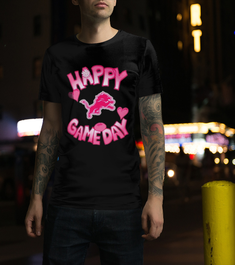 Happy Gameday Detroit Lions Valentine’s Day 2025 T-Shirt