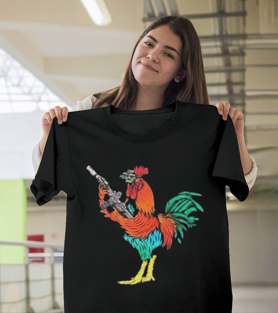 Black Rifle Coffee Tacticock Colorful Armed Rooster T-Shirt