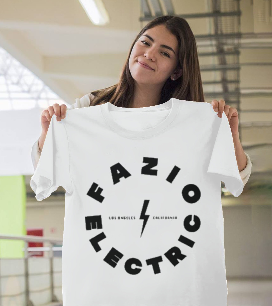 Fazio Electrico Los Angeles California Bold Circular Design with Lightning T-Shirt