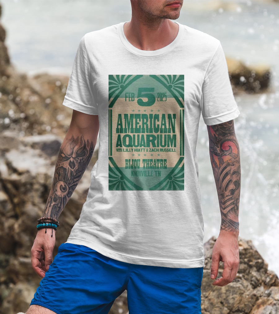 American Aquarium With Lilly Hiatt And Zach Russell Feb 5 2025 Bijou Theatre Knoxville TN T-Shirt