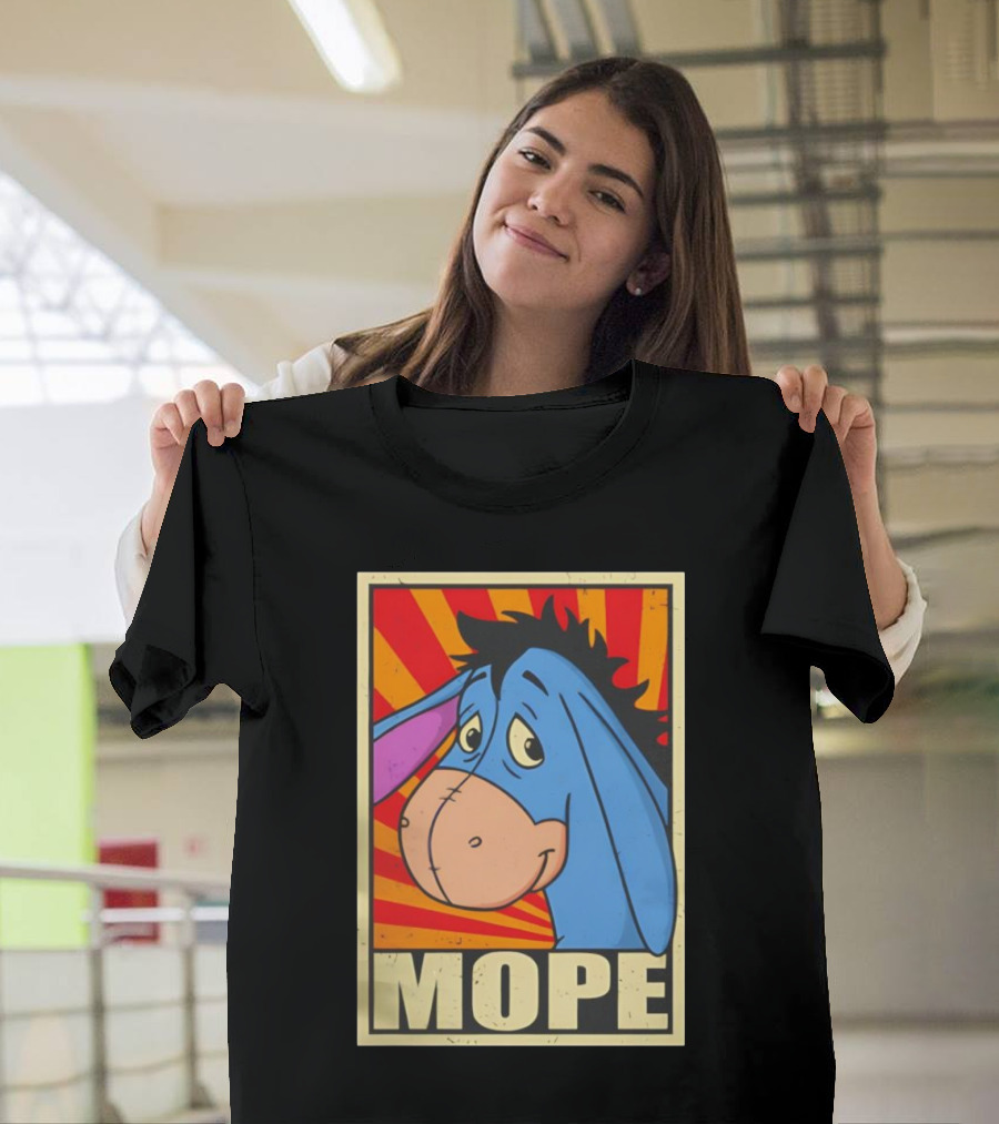 Eeyore Mope Vintage Cartoon Style With Sunburst Background T-Shirt