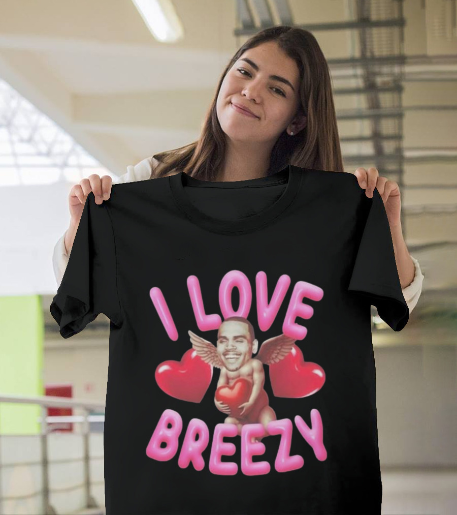 Chris Brown I Love Breezy Cupid Hearts T-Shirt