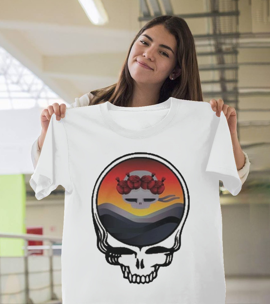 Grateful Dead The Ridge Skull Sunset with Roses T-Shirt