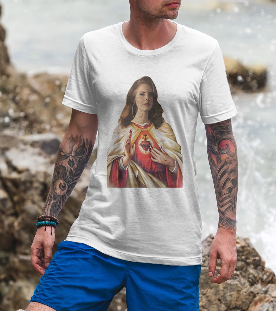 Jesus Lana Del Rey Sacred Heart Icon Image T-Shirt
