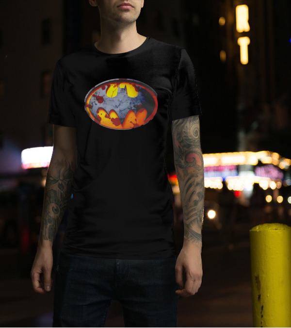 Batman Symbol With Grunge And Blood Splatter Effects T-Shirt